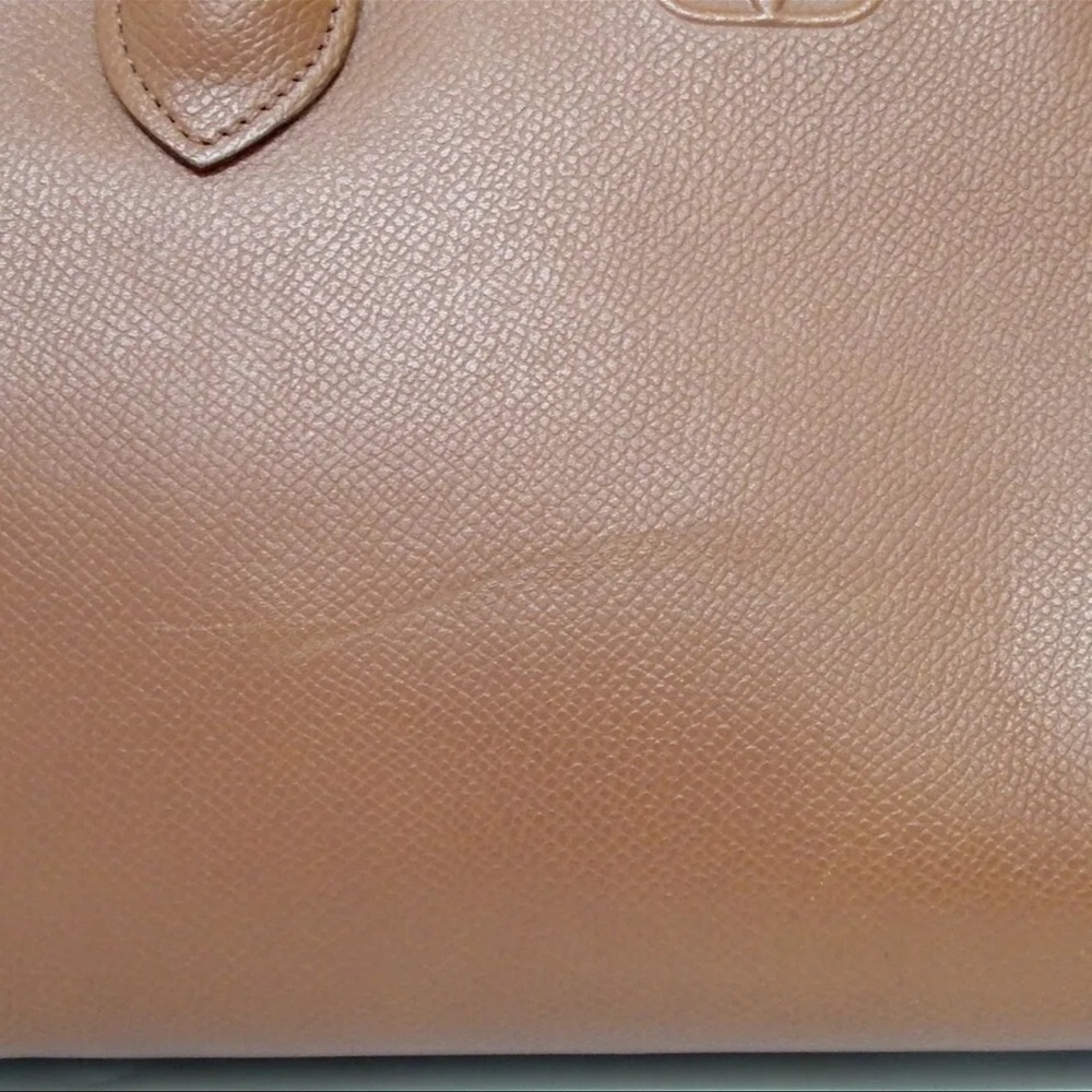 AUTH Authentic Valentino Garavani Brown Leather Tassel Handbag Tote - Picture 7 of 12